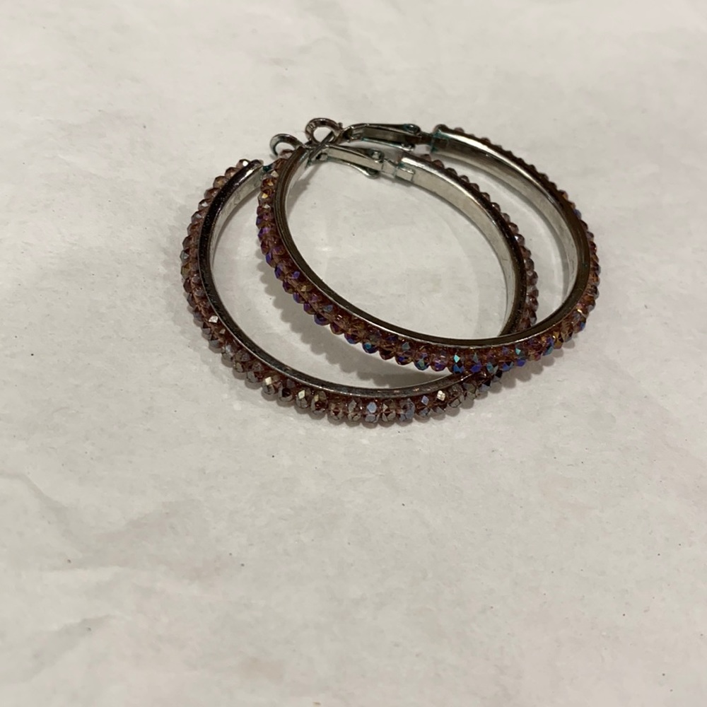 Purple Hoop Earrings